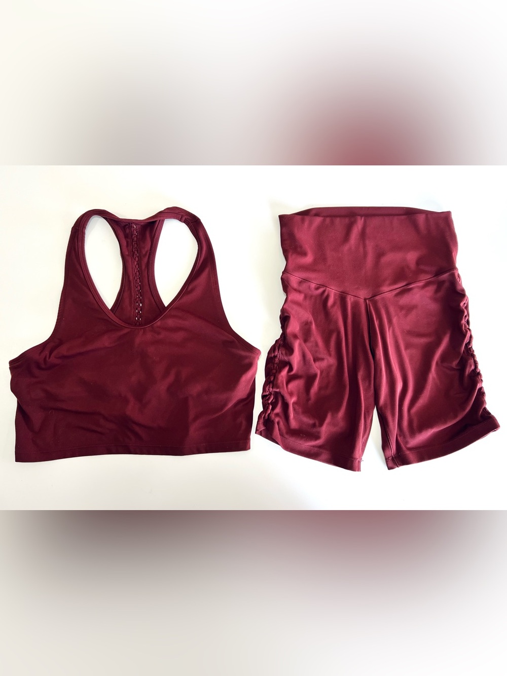 aerie offline racerback bra and bicycle short set L/M